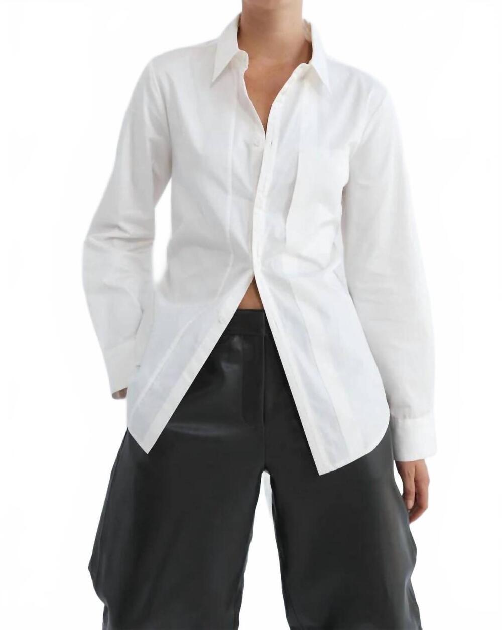 NEW ST. AGNI tie back shirt in off white